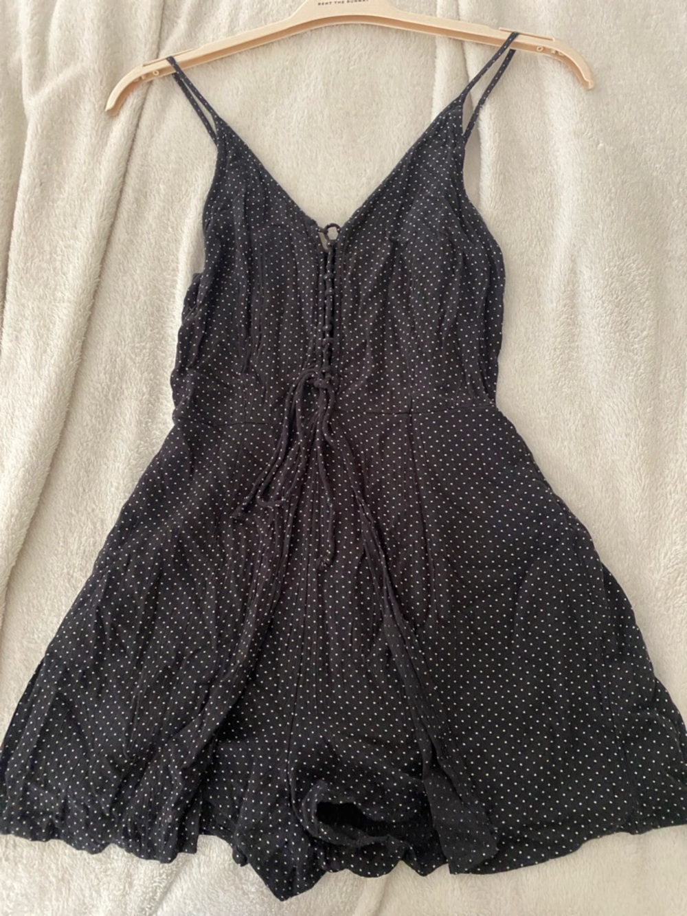 American Eagle Black Polka Dot Spaghetti Strap Mini skort Dress size 2